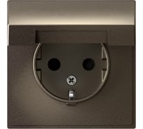 Розетка с заземлением со шторками c крышкой ArtGallery, 16А Systeme Electric механизм, Мокко GAL000646
