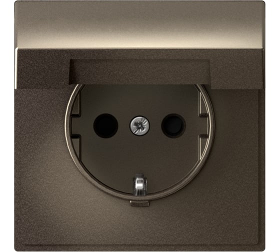 Розетка Systeme Electric ArtGallery Мокко с заземлением со шторками с крышкой, 16А, IP20, механизм GAL000646 1