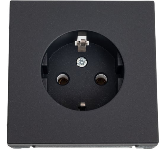 Розетка Systeme Electric ArtGallery Базальт с заземлением, 16А, механизм GAL001443 1