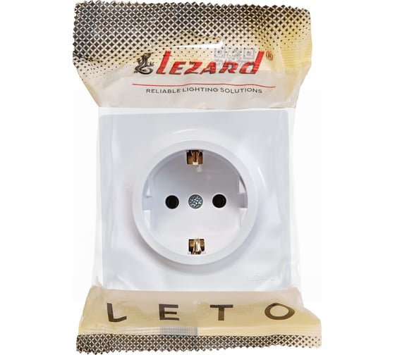 Розетка Lezard LETO с/з ПБТ белый 752-0200-122B