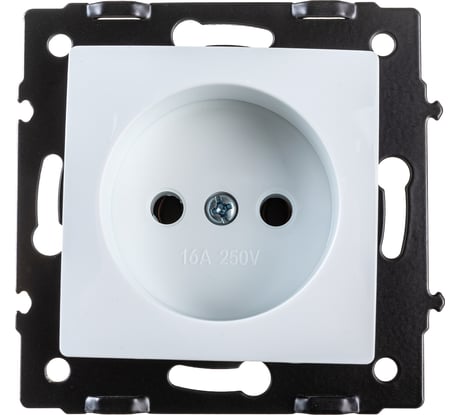 Розетка ECON Камелия без заземления 10А, 250В белая, без рамки K003B