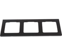 3-местная рамка EKF PROxima Стокгольм металлическая, черная EZM-G-304-10