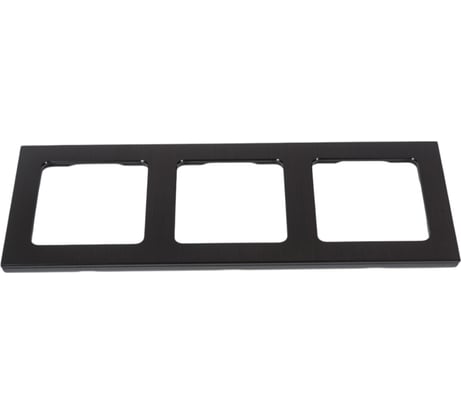 3-местная рамка EKF PROxima Стокгольм металлическая, черная EZM-G-304-10