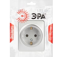 Розетка ЭРА Эксперт 11220303 2PE Schuko IP20 16A250В ОУ алюминий Б0063020