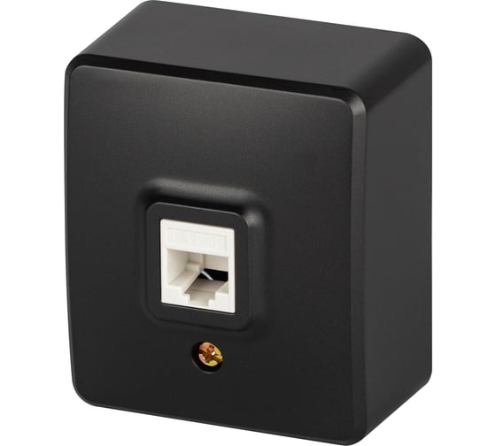 Розетка ЭРА Эксперт 11320305 информационная RJ45, IP20, ОУ, антрацит Б0062988