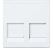 Адаптер со шторками Simon на 2 коннектора AMP UTP, FTP, RJ12, широкий модуль, S27, белый 27486-35