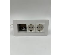 Встраиаемая модульная розетка Inrior на 2 EURO и свободные модули под стандарт Legrand 45x45 LD-03-10