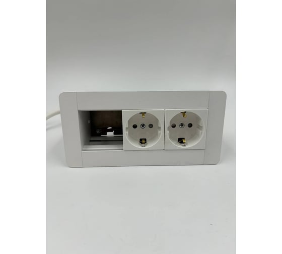 Встраиаемая модульная розетка Inrior на 2 EURO и свободные модули под стандарт Legrand 45x45 LD-03-10