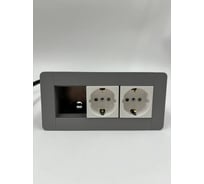 Встраиаемая модульная розетка Inrior на 2 EURO и свободные модули под стандарт Legrand 45x45 LD-03-80