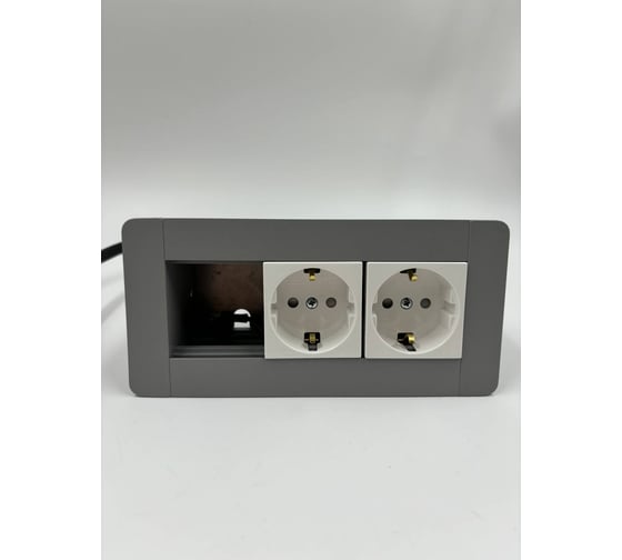 Встраиаемая модульная розетка Inrior на 2 EURO и свободные модули под стандарт Legrand 45x45 LD-03-80