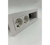Встраиаемая модульная розетка Inrior на 2 EURO и свободные модули под стандарт Legrand 45x45 LD-04-10