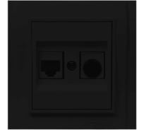 Розетка Vesta Electric Verona Black для сетевого кабеля LAN + TV двойная FRZ00020225CMT