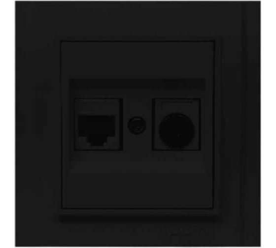 Розетка Vesta Electric Verona Black для сетевого кабеля LAN + TV двойная FRZ00020225CMT