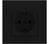 Розетка Metronex Electric Verona Black одинарная с заземлением с крышкой FRZ00020204CMT