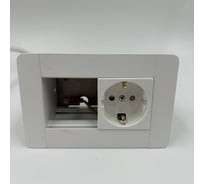 Встраиаемая модульная розетка Inrior на 1 EURO и свободный модуль под стандарт Legrand 45x45 LD-02-10