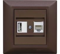 Розетка Metronex Electric Roma Choco для USB + сетевого кабеля LAN FRZ00050204TKR