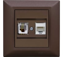 Розетка Metronex Electric Roma Choco для сетевого кабеля LAN + Phone FRZ00020226TKR