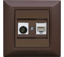 Розетка Metronex Electric Roma Choco для сетевого кабеля LAN + TV FRZTV010102TKR