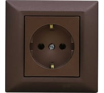 Розетка Vesta Electric Roma CHOCO одинарная с заземлением FRZ00010101TKR