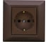 Розетка Metronex Electric Roma Choco одинарная с заземлением FRZ00010101TKR 1