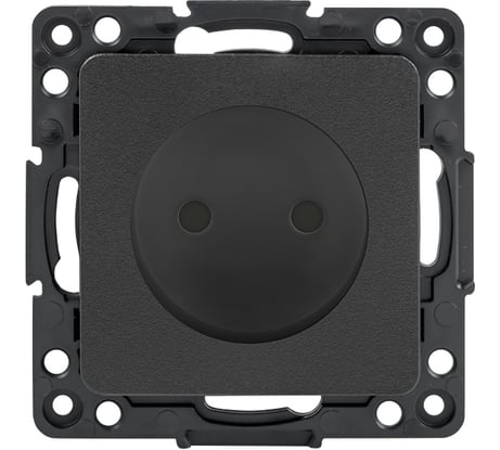 Механизм 1-местной розетки EKF PROxima Стокгольм, без заземления, 10А, черный, с защитными шторками EZR10-022-10