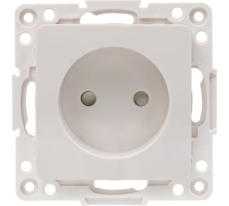 Механизм 1-местной розетки EKF PROxima Стокгольм, без заземления, 10А, белый, с защитными шторками EYR10-022-10