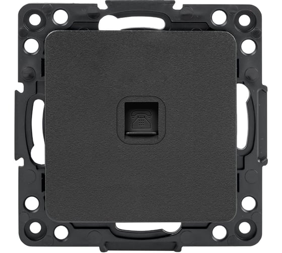 Механизм 1-местной розетки EKF PROxima Стокгольм, Phone, черный EZT01-034-10