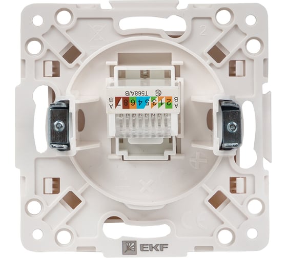 Механизм 1-местной розетки EKF PROxima Стокгольм, RJ-45, белый EYK01-035-10