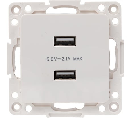 Механизм 2-местной USB розетки EKF PROxima Стокгольм, 2,1А, белый EYR16-028-10-2USB