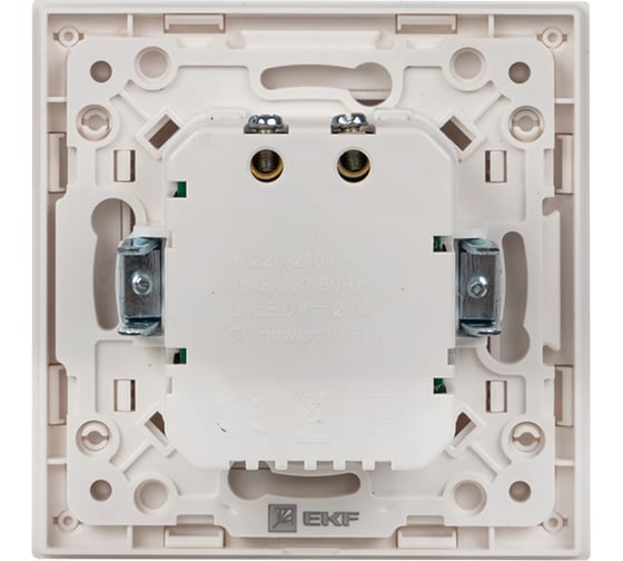 Механизм 2-местной USB розетки EKF PROxima Стокгольм, 2,1А, белый EYR16-028-10-2USB