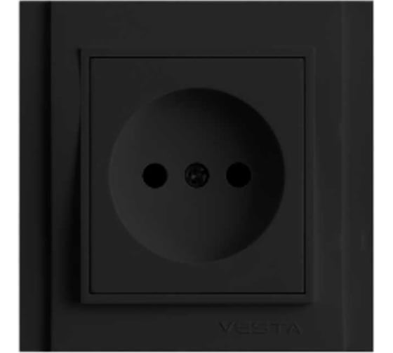 Розетка Vesta Electric Verona Black одинарная без заземления FRZ00020101CMT 1
