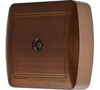 ТВ розетка Lezard DEMET проходная махагон 711-0500-129