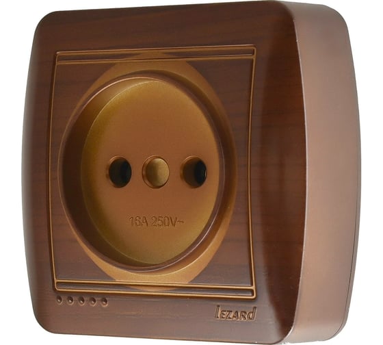 Розетка Lezard DEMET б/з махагон 711-0500-121