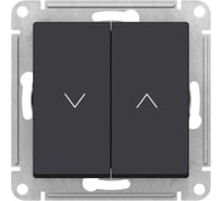 Выключатель жалюзи 2-клавишный Systeme Electric AtlasDesign Карбон, 10А, механизм ATN001019