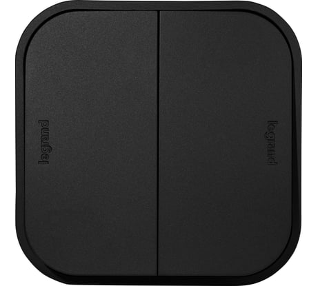 Выключатель двухклавишный Legrand Quteo IP20 10А 250В винтовые зажимы накладной монтаж - черный матовый 782474