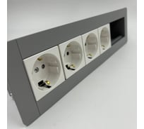 Встраиаемая модульная розетка Inrior на 4 EURO и свободные модули под стандарт Legrand 45x45 LD-06-80