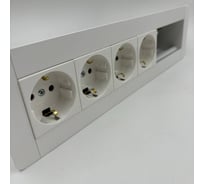 Встраиаемая модульная розетка Inrior на 4 EURO и свободные модули под стандарт Legrand 45x45 LD-06-10
