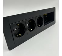 Встраиаемая модульная розетка Inrior на 3 EURO и свободные модули под стандарт Legrand 45x45 LD-05-20
