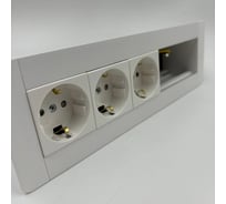 Встраиаемая модульная розетка Inrior на 3 EURO и свободные модули под стандарт Legrand 45x45 LD-05-10