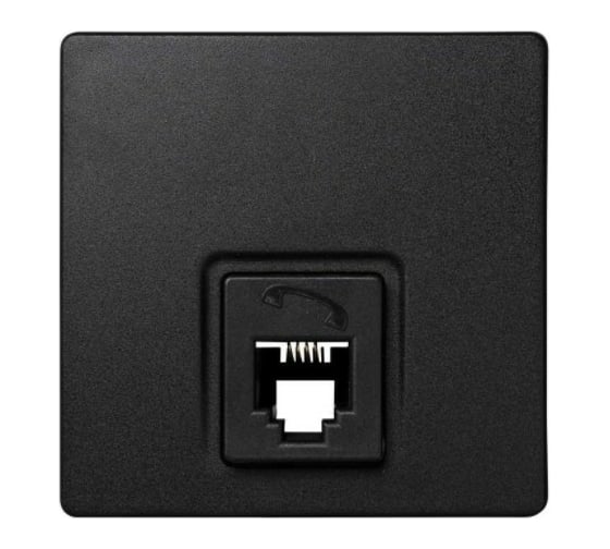 Телефонная розетка Simon RJ11, 4 контакта, S73 Loft, графит 73480-62