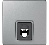 Телефонная розетка Simon RJ11, 4 контакта, S73 Loft, алюминий 73480-63
