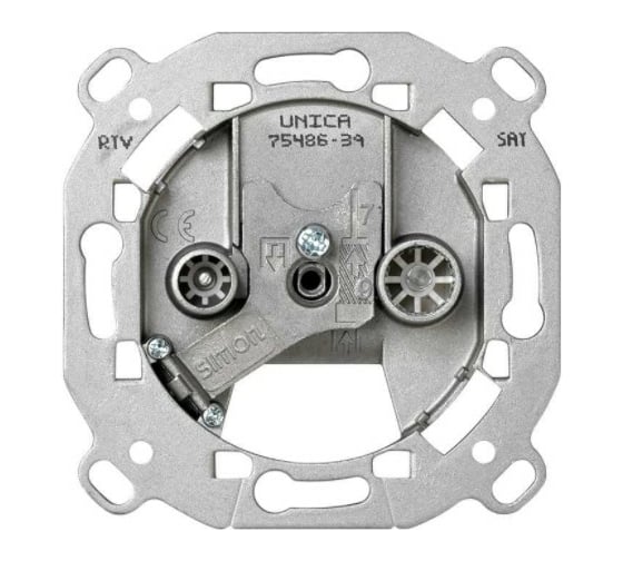 Розетка R-TV+SAT Simon проходная аналоговый сигнал, S82, S82N, S88, S82 Detail 75487-39 1