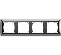 Рамка Simon декоративная, 4 поста, S82, вороненая сталь-графит 82844-67