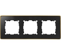 Рамка Simon декоративная, 3 поста, Select, S82 Detail, графит-золото 8201630-242