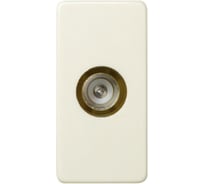 TV розетка Simon одиночная, под пайку, узкий модуль, S27, слоновая кость С27475-0031