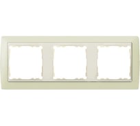 Рамка Simon декоративная, 3 поста, S82, слоновая кость-слоновая кость 82730-31
