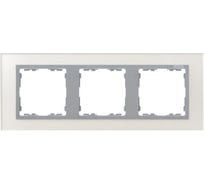 Рамка Simon декоративная, 3 поста, S82 Nature, Стекло, серебро-алюминий 82937-62