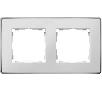 Рамка Simon декоративная, 2 поста, Select, S82 Detail, белый-хром 8201620-244