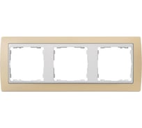 Рамка Simon декоративная, 3 поста, S82, кремовый-белый 82631-31