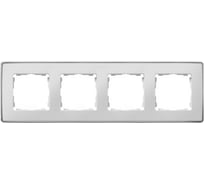Рамка Simon декоративная, 4 поста, Select, S82 Detail, белый-хром 8201640-244